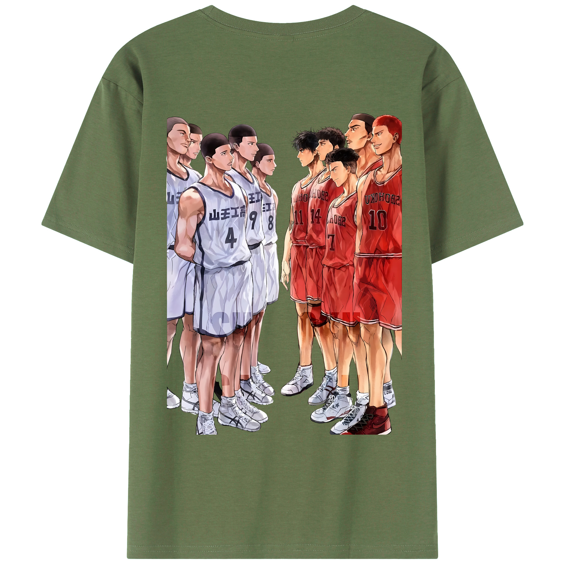 （画像用） SLAM DUNK／スラムダンク 綿100％ メンズ半袖Tシャツ（バックプリント） 通気性